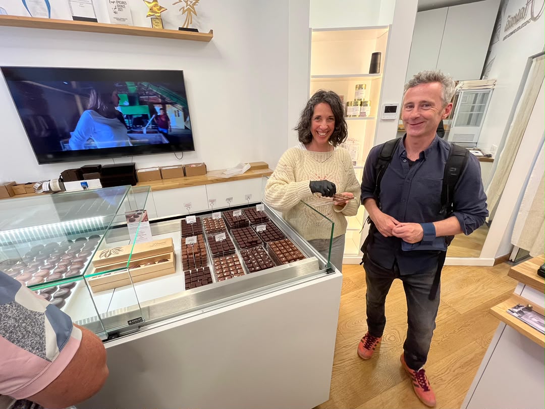 Antoine at a Bordeaux chocolate shop