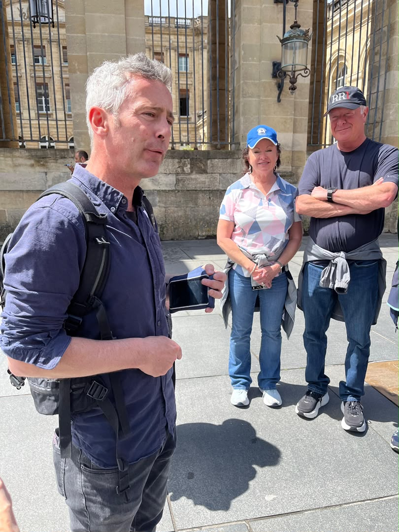 Antoine talking with guests in Bordeaux